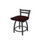 Holland Bar Stool Co 18" Low Back Swivel Vanity Stool, Pewter Finish, Dark Cherry Oak Seat 41118PWDCOak - alternate 1